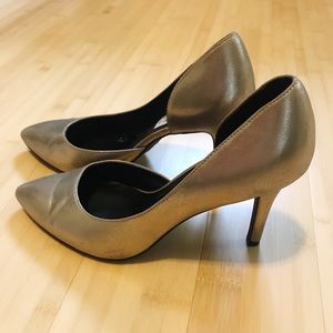 Golden Taupe Pointed Heels